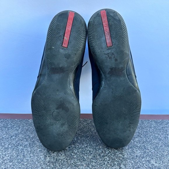 Prada Chelsea Chukka Boots Suede Navy Blue Mens 12. - Picture 12 of 12